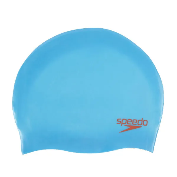 Speedo PLAIN MOULDED SILC CAP JU BLUE/RED 