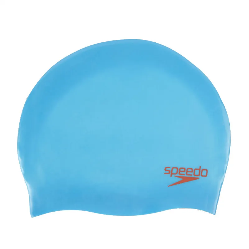 Speedo PLAIN MOULDED SILC CAP JU BLUE/RED 