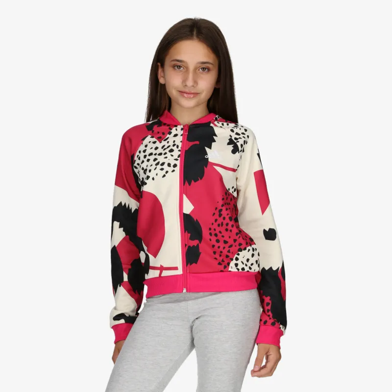 adidas AEROREADY Animal Print Warm-Up Zip-Pocket Regular  Top 