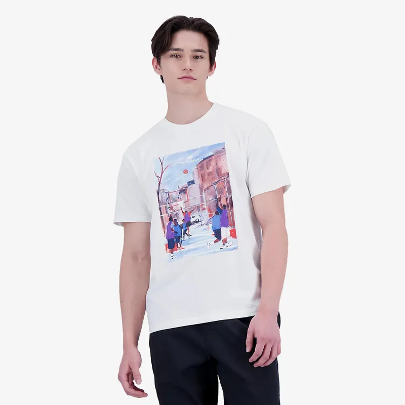 New Balance Hoops Graphic Cotton Jersey Short Sleeve 
